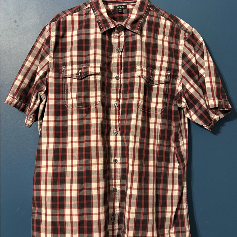 Apt. 9 Men's Red Plaid Shirt